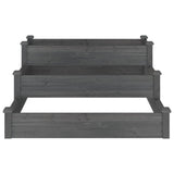 Garden Raised Bed Grey 120x120x56 cm Solid Wood Fir 364306