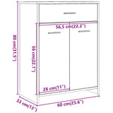 Bathroom Cabinet Old Wood 60x33x80 cm Engineered Wood 856287