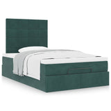 Ottoman Bed with Mattresses Dark Green 120x200cm Velvet 3313466