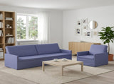 Sofa Set 2 pcs Jeans Blue Fabric 3433188