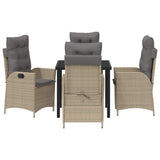 Garden Dining Set with Cushion 5 pcs Beige Poly Rattan 3380513