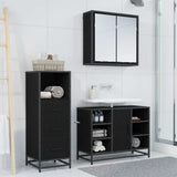 Bathroom Furniture Set with Door 3 pcs Old Wood Engineered Wood 3402491