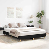 Bed Frame Black Oak 140 x 200 cm Engineered wood 3329282