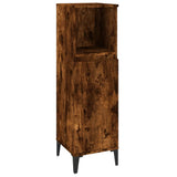 3 Piece Bathroom Cabinet Set Smoked Oak Engineered Wood 3185548
