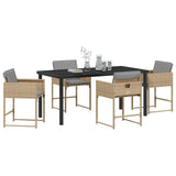 Garden Dining Set 5 pcs Beige Poly Rattan 3380739