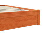 Bed Frame Wax Brown 200 x 200 cm Solid Pine Wood 864028