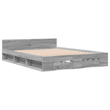 Bed Frame with Drawers without Mattress Grey Sonoma 140x200 cm 3280753
