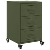 ZNTS Bedside Cabinet Olive Green 36x39x59 cm Steel 846732