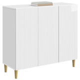 Sideboard High Gloss White 89 x 34.5 x 80 cm Engineered Wood 894649