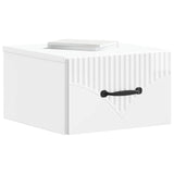 Wall-Mounted Bedside Cabinet with Drawer 2 pcs High Gloss White 898944