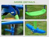 Metal Garden Swing Set Height Adjustable Children Outdoor Backyard Play Set for Toddlers Over 3 T3398P348086