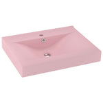 Luxury Basin with Faucet Hole Matt Pink 60x46 cm Ceramic 147021