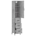 Highboard Concrete Grey 34.5x34x180 cm Engineered Wood 3198853