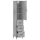 Highboard Concrete Grey 34.5x34x180 cm Engineered Wood 3198853
