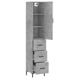Highboard Concrete Grey 34.5x34x180 cm Engineered Wood 3198853