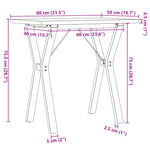 ZNTS Dining Table Y-Frame 80x50x75.5 cm Solid Wood Pine and Steel 3282782