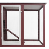 170847 Outdoor Chicken Cage Hen House with 1 Egg Cage Brown Wood