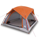 Camping Tent Cabin 4-Person Grey and Orange Waterproof 4009454
