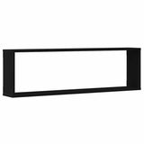 Wall Cube Shelves 4 pcs Black Oak 100x15x30 cm Engineered Wood 862059