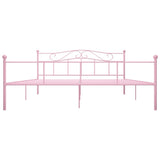 284542 Bed Frame without Mattress Pink Metal 180x200 cm Super King