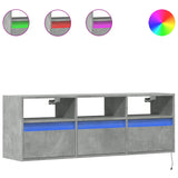 TV Wall Cabinet with LED Lights Concrete Grey 130x31x45 cm 852344