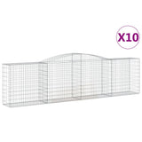Arched Gabion Baskets 10 pcs 400x50x100/120 cm Galvanised Iron 3147004