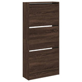 Shoe Cabinet Brown Oak 60x21x125.5 cm Engineered Wood 839902