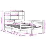 ZNTS Bookcase Bed without Mattress 150x200 cm King Size Solid Wood Pine 3321901