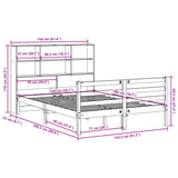 ZNTS Bookcase Bed without Mattress 150x200 cm King Size Solid Wood Pine 3321901