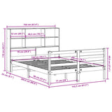 Bookcase Bed without Mattress 150x200 cm King Size Solid Wood Pine 3321901
