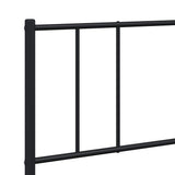 Metal Bed Frame without Mattress with Headboard Black 183x213cm 352485