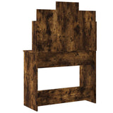Dressing Table with LED Lights Smoked Oak 96x40x142 cm 837897