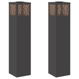 Solar LED Pathway Light 2 pcs Black Cold Rolled Steel 879730