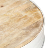 Coffee Table White 68x68x36 cm Solid Mango Wood 321932
