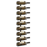 Wall-mounted Wine Racks for 18 Bottles 2 pcs Black Iron 289562
