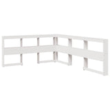 Bookcase Bed without Mattress White 140x200cm Solid Wood Pine 3324500