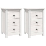 Bedside Cabinets 2 pcs White 40x35x61.5 cm Solid Wood Pine 813702