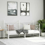 ZNTS Daybed with Trundle without Mattress White 80x200 cm Steel 4104687