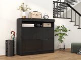16 Shoe Pair Storage Cabinet, with Flip Doors - High Gloss Black T3398P343168