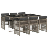 Garden Dining Set Grey and Black 3210908