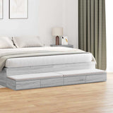 Bed Drawers Grey Sonoma 180 x 36.5 x 16.5 cm Engineered Wood 866984
