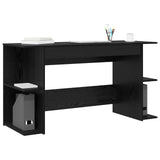 Desk with Shelf Black oak 140 x 50 x 75 cm Engineered wood 879649