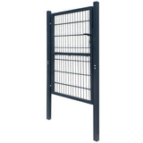 Fence Gate Steel 100x200 cm Anthracite 142027