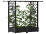 Raised Bed with Trellis and Roof Black 122.5 x 40 x 123 cm PP 42032539