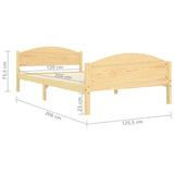 Bed Frame without Mattress Solid Pine Wood 120x200cm 322028