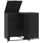 Wheelie Bin Storage for 2 Bins Black 138x79x117 cm Steel 3279977