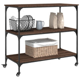 Kitchen Trolley Brown Oak 102x50x95 cm Engineered Wood 842325