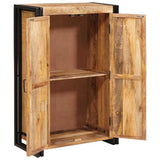 Highboard with Doors Brown Solid Rough Mango Wood and Metal 4104766
