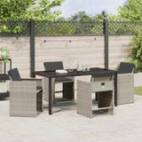 Garden Dining Set 5 pcs Light Grey Poly Rattan 3380707