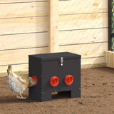 Chicken Feeder 2 pcs Black 40.5 x 25 x 38 cm Cold-Rolled Steel 879984